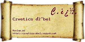 Czvetics Ábel névjegykártya
