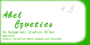 abel czvetics business card